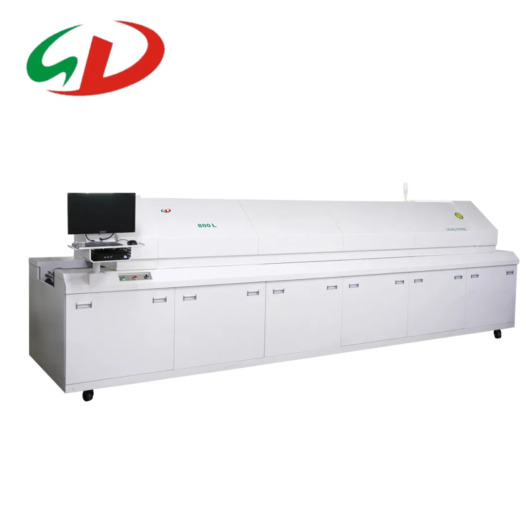 Reflow Soldering Oven SMT PCB LED Hot Air and Cool Air 8 Zones Reflow Soldering Oven Wire Bonding Machine