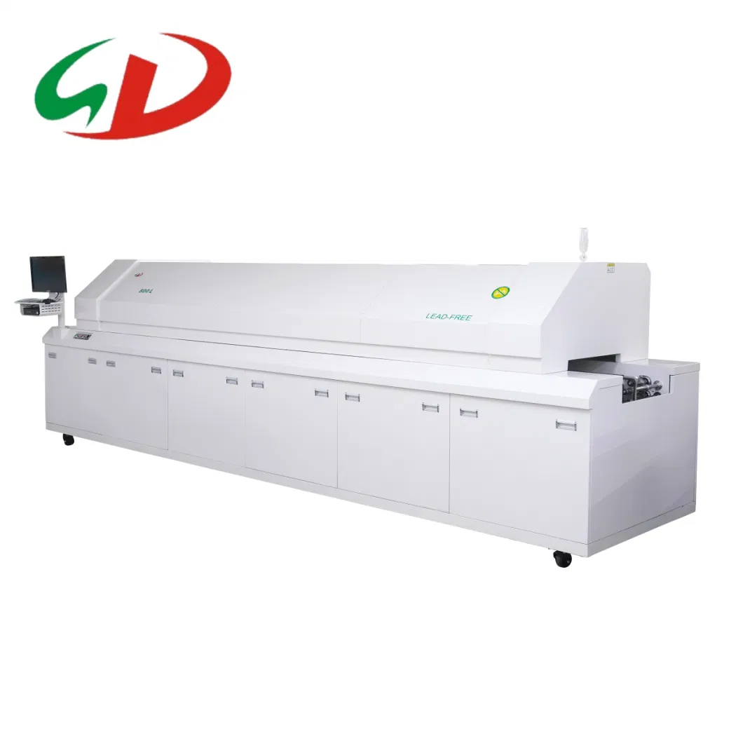 Reflow Soldering Oven SMT PCB LED Hot Air and Cool Air 8 Zones Reflow Soldering Oven Wire Bonding Machine