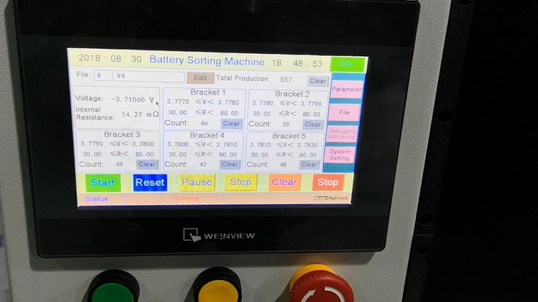 5 Channel Automatic Sorter Machine for 18650 Battery Packing