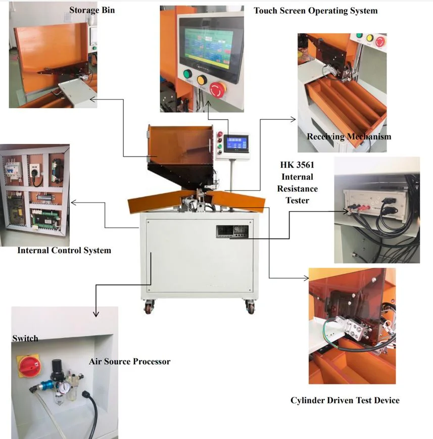 Auto Battery Sorter Universal Model for 21700& 32650& 18650 Battery IR Selecting Voltage& Impedance Tester